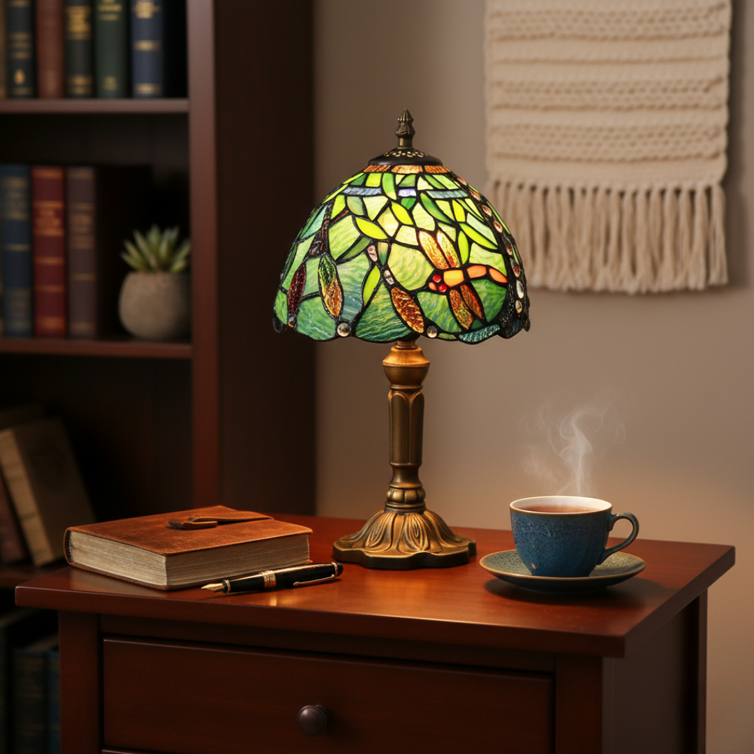 Lampada da Tavolo LED in Vetro Colorato Mediterraneo