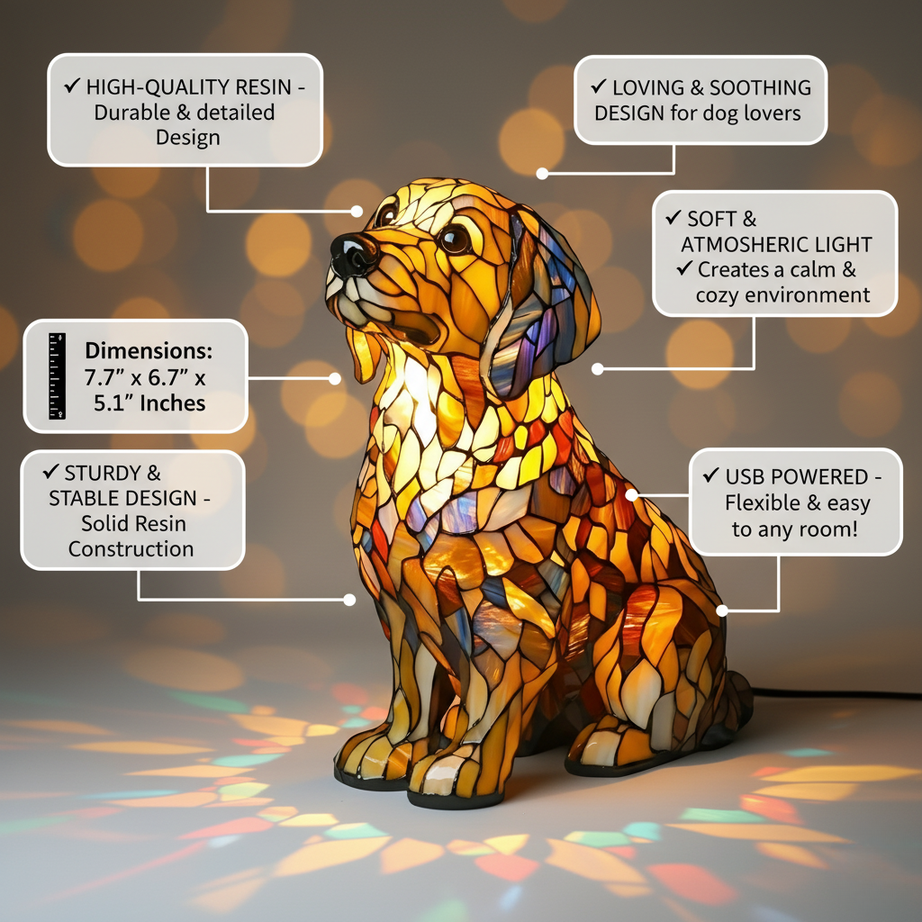 Golden Retriever Lily – Spiritual LED Sculpture