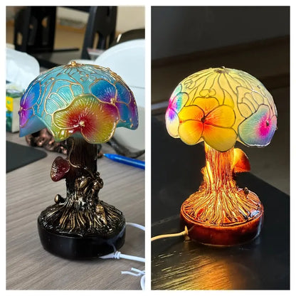 Mushroom – Boho Chic Lamp with Floral Patterns