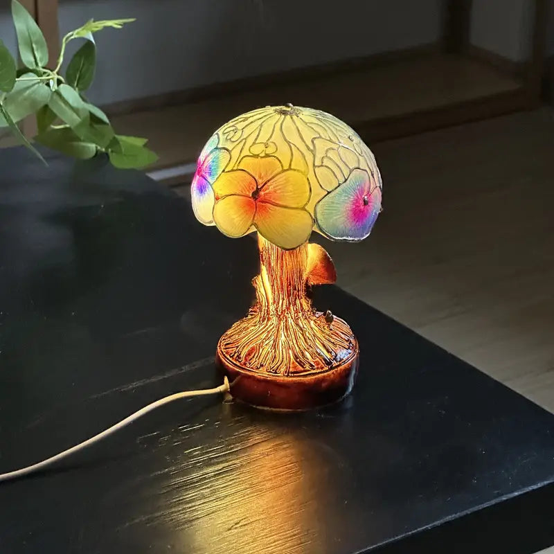 Mushroom – Boho Chic Lamp with Floral Patterns