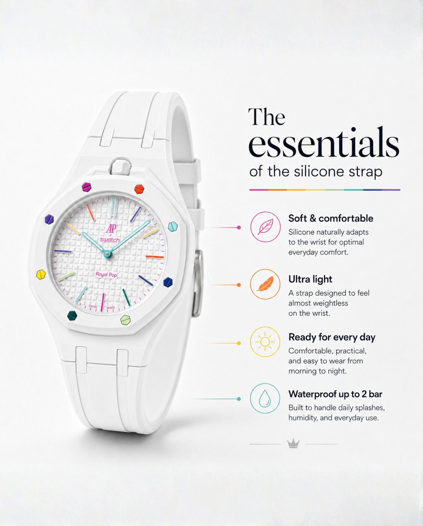 Royal Pop Silicone Bracelet - HUIT BLANC
